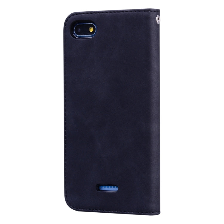 For Xiaomi Redmi 6A Frosted Business Magnetic Horizontal Flip PU Leather Case with Holder & Card Slot & Lanyard