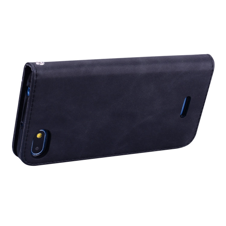 For Xiaomi Redmi 6A Frosted Business Magnetic Horizontal Flip PU Leather Case with Holder & Card Slot & Lanyard