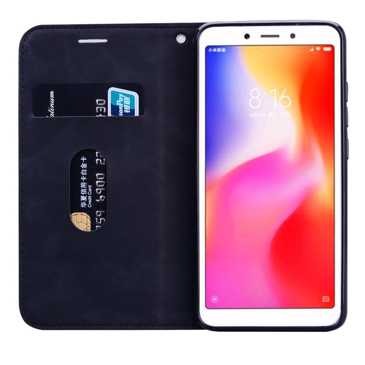 For Xiaomi Redmi 6A Frosted Business Magnetic Horizontal Flip PU Leather Case with Holder & Card Slot & Lanyard