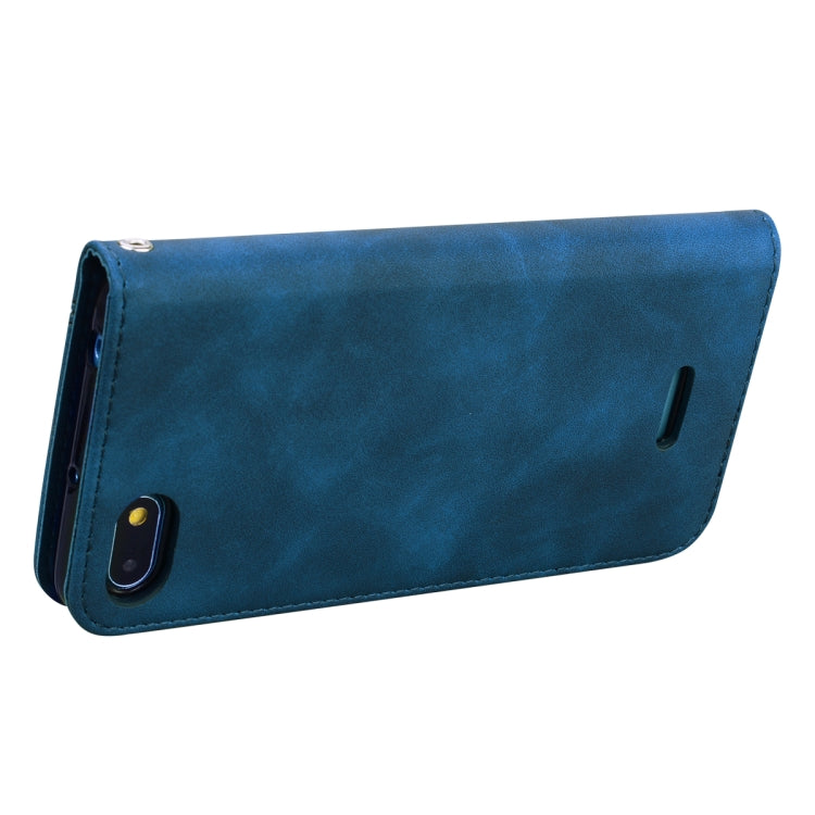 For Xiaomi Redmi 6A Frosted Business Magnetic Horizontal Flip PU Leather Case with Holder & Card Slot & Lanyard