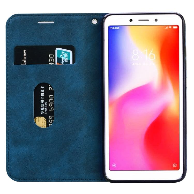 For Xiaomi Redmi 6A Frosted Business Magnetic Horizontal Flip PU Leather Case with Holder & Card Slot & Lanyard