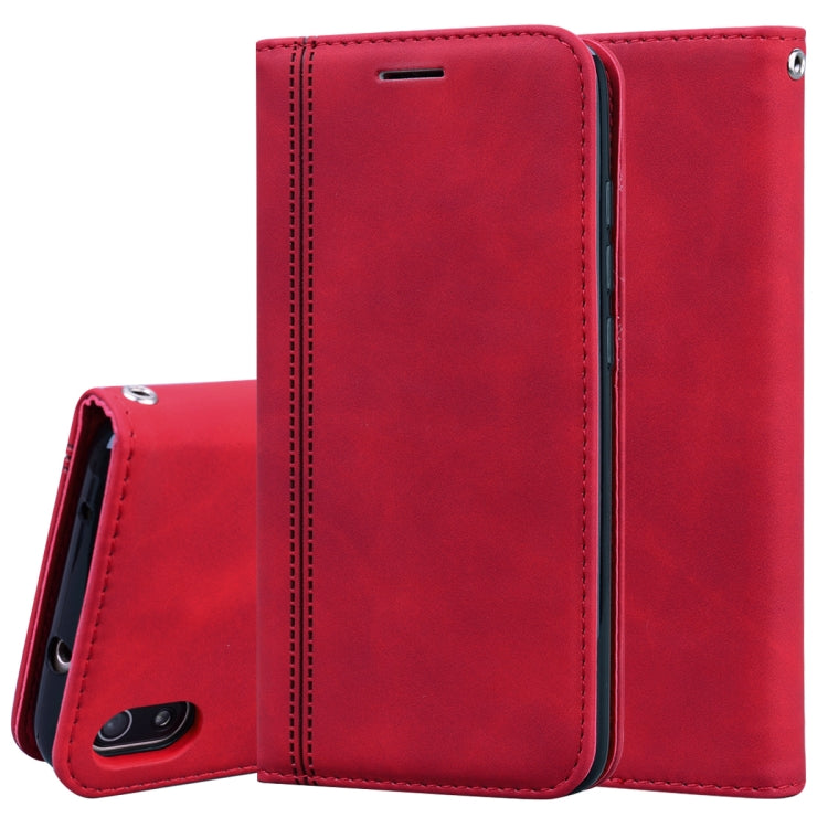 For Xiaomi Redmi 7A Frosted Business Magnetic Horizontal Flip PU Leather Case with Holder & Card Slot & Lanyard