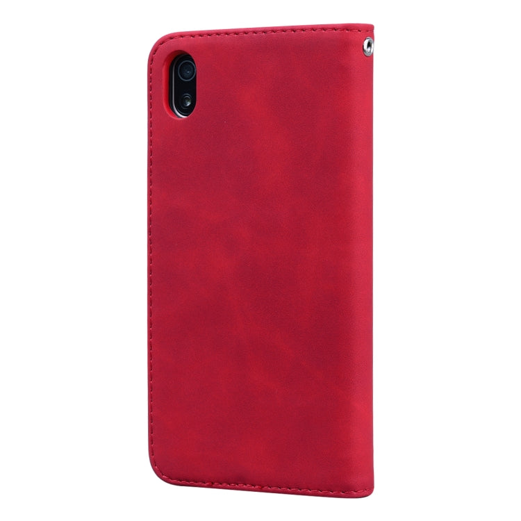 For Xiaomi Redmi 7A Frosted Business Magnetic Horizontal Flip PU Leather Case with Holder & Card Slot & Lanyard