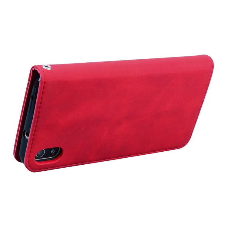 For Xiaomi Redmi 7A Frosted Business Magnetic Horizontal Flip PU Leather Case with Holder & Card Slot & Lanyard