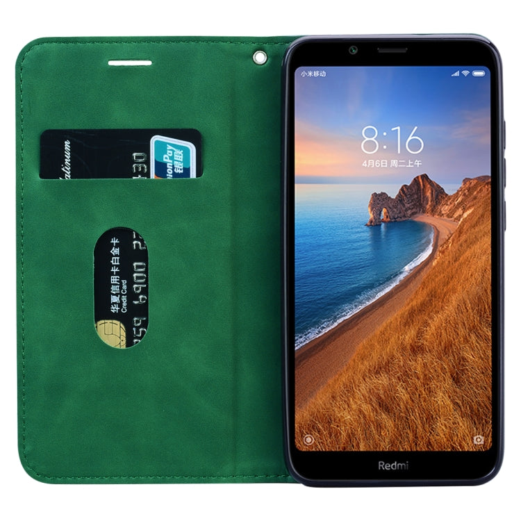 For Xiaomi Redmi 7A Frosted Business Magnetic Horizontal Flip PU Leather Case with Holder & Card Slot & Lanyard