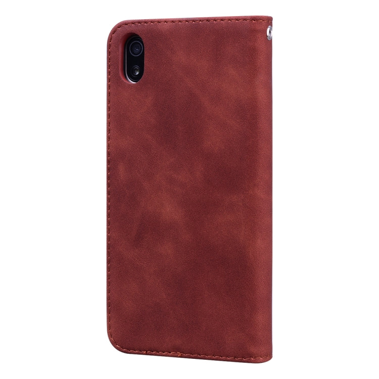 For Xiaomi Redmi 7A Frosted Business Magnetic Horizontal Flip PU Leather Case with Holder & Card Slot & Lanyard