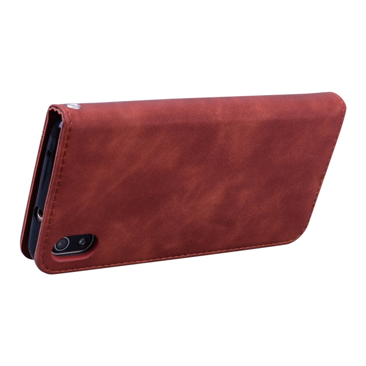 For Xiaomi Redmi 7A Frosted Business Magnetic Horizontal Flip PU Leather Case with Holder & Card Slot & Lanyard