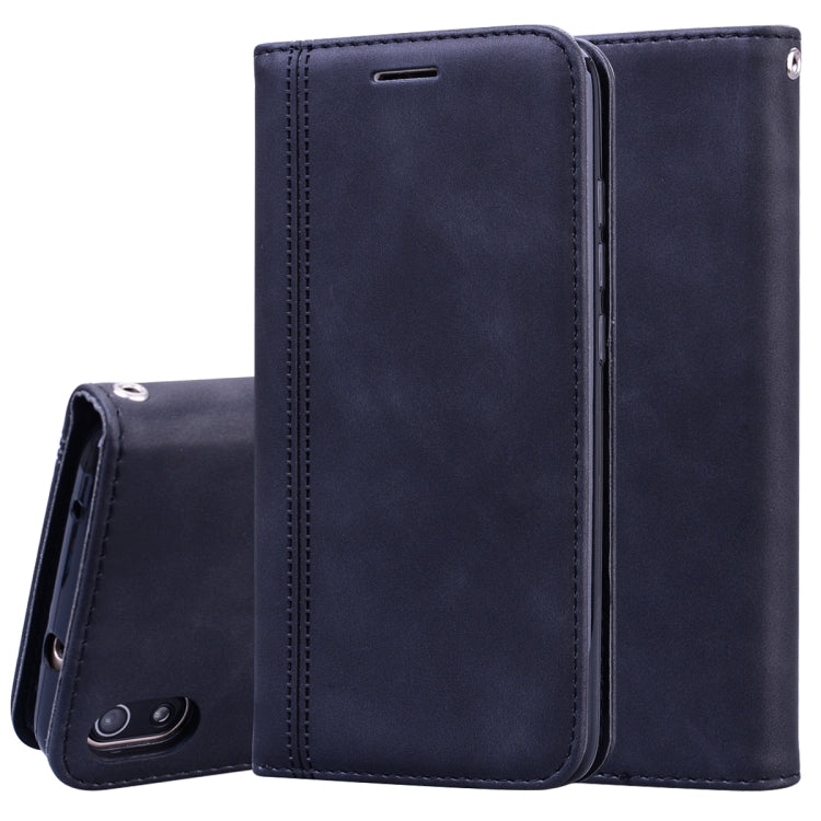 For Xiaomi Redmi 7A Frosted Business Magnetic Horizontal Flip PU Leather Case with Holder & Card Slot & Lanyard