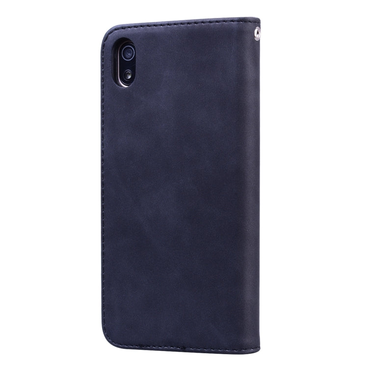 For Xiaomi Redmi 7A Frosted Business Magnetic Horizontal Flip PU Leather Case with Holder & Card Slot & Lanyard