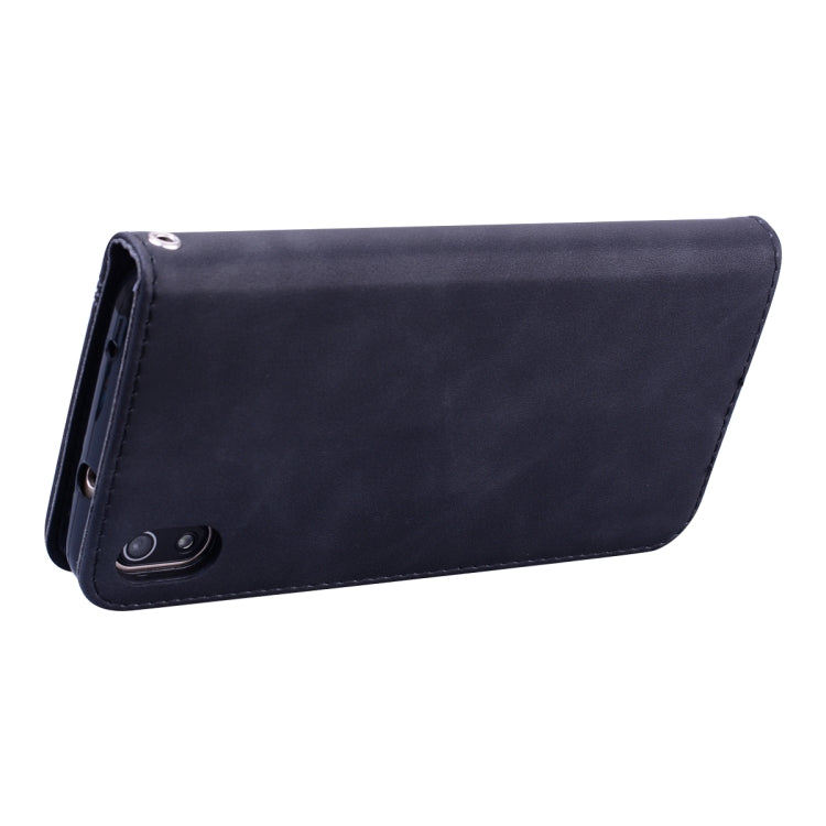 For Xiaomi Redmi 7A Frosted Business Magnetic Horizontal Flip PU Leather Case with Holder & Card Slot & Lanyard