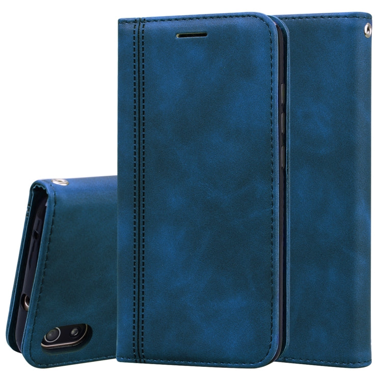 For Xiaomi Redmi 7A Frosted Business Magnetic Horizontal Flip PU Leather Case with Holder & Card Slot & Lanyard