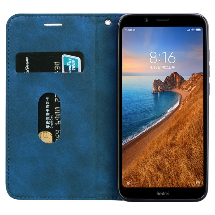 For Xiaomi Redmi 7A Frosted Business Magnetic Horizontal Flip PU Leather Case with Holder & Card Slot & Lanyard