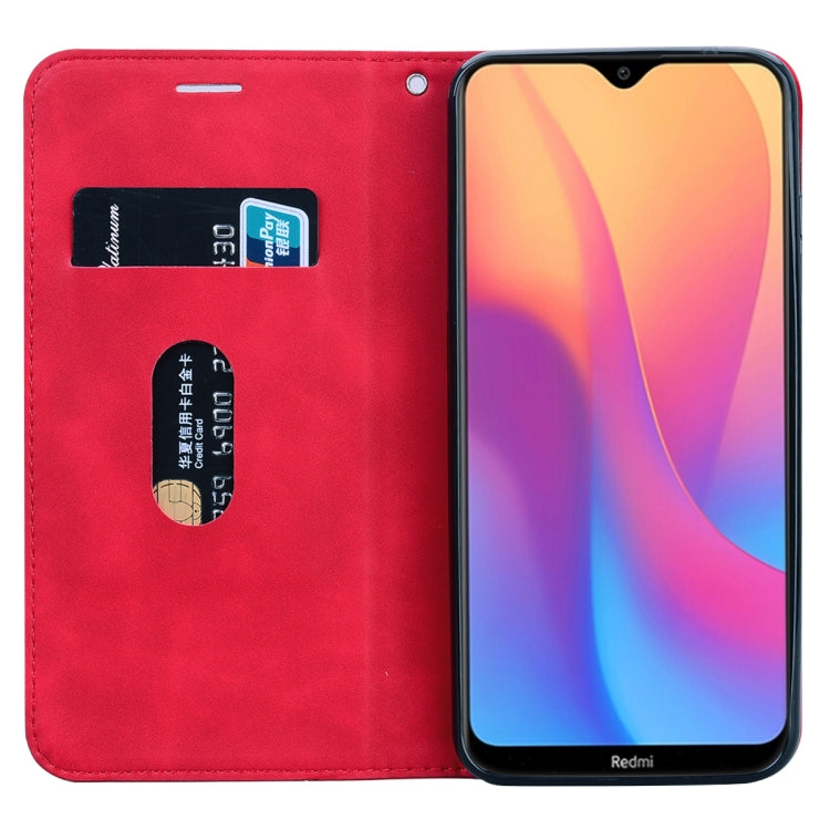 For Xiaomi Redmi 8A Frosted Business Magnetic Horizontal Flip PU Leather Case with Holder & Card Slot & Lanyard