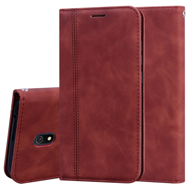 For Xiaomi Redmi 8A Frosted Business Magnetic Horizontal Flip PU Leather Case with Holder & Card Slot & Lanyard