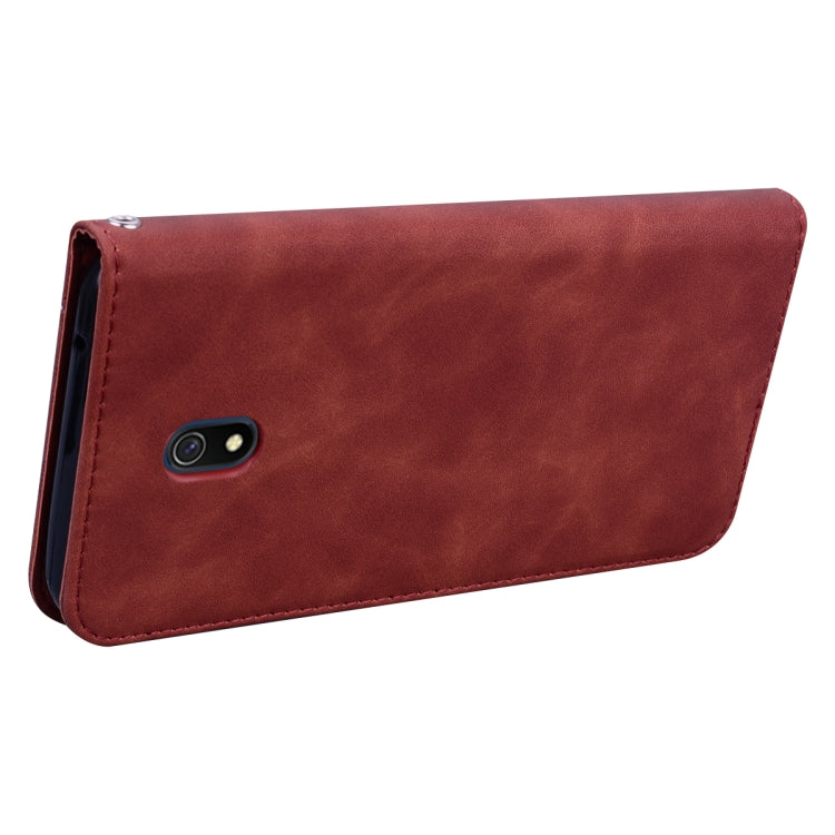 For Xiaomi Redmi 8A Frosted Business Magnetic Horizontal Flip PU Leather Case with Holder & Card Slot & Lanyard