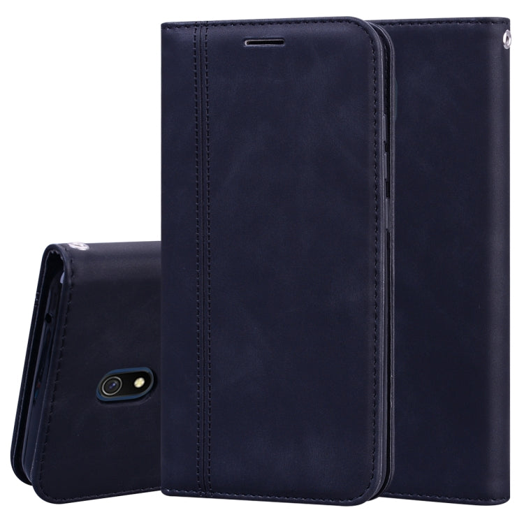 For Xiaomi Redmi 8A Frosted Business Magnetic Horizontal Flip PU Leather Case with Holder & Card Slot & Lanyard