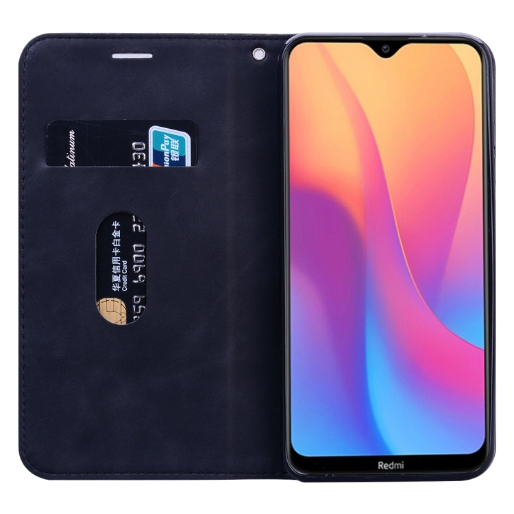 For Xiaomi Redmi 8A Frosted Business Magnetic Horizontal Flip PU Leather Case with Holder & Card Slot & Lanyard