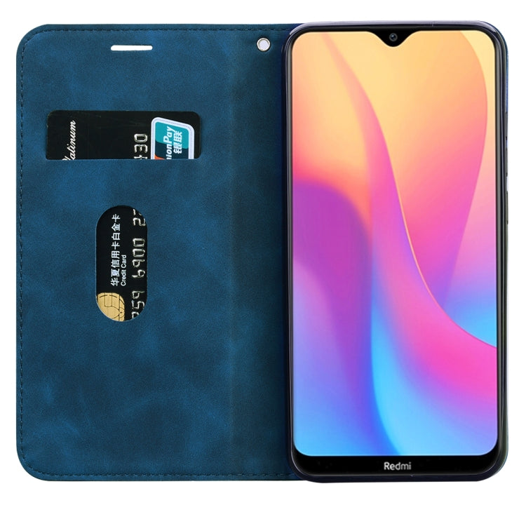 For Xiaomi Redmi 8A Frosted Business Magnetic Horizontal Flip PU Leather Case with Holder & Card Slot & Lanyard