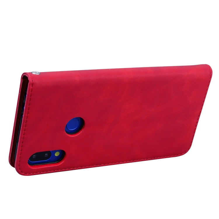 For Xiaomi Redmi Note 7 Frosted Business Magnetic Horizontal Flip PU Leather Case with Holder & Card Slot & Lanyard