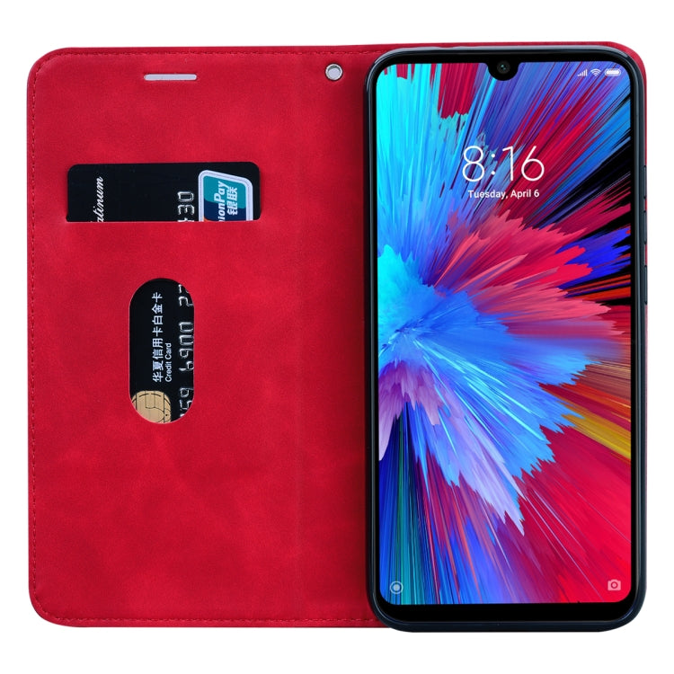For Xiaomi Redmi Note 7 Frosted Business Magnetic Horizontal Flip PU Leather Case with Holder & Card Slot & Lanyard