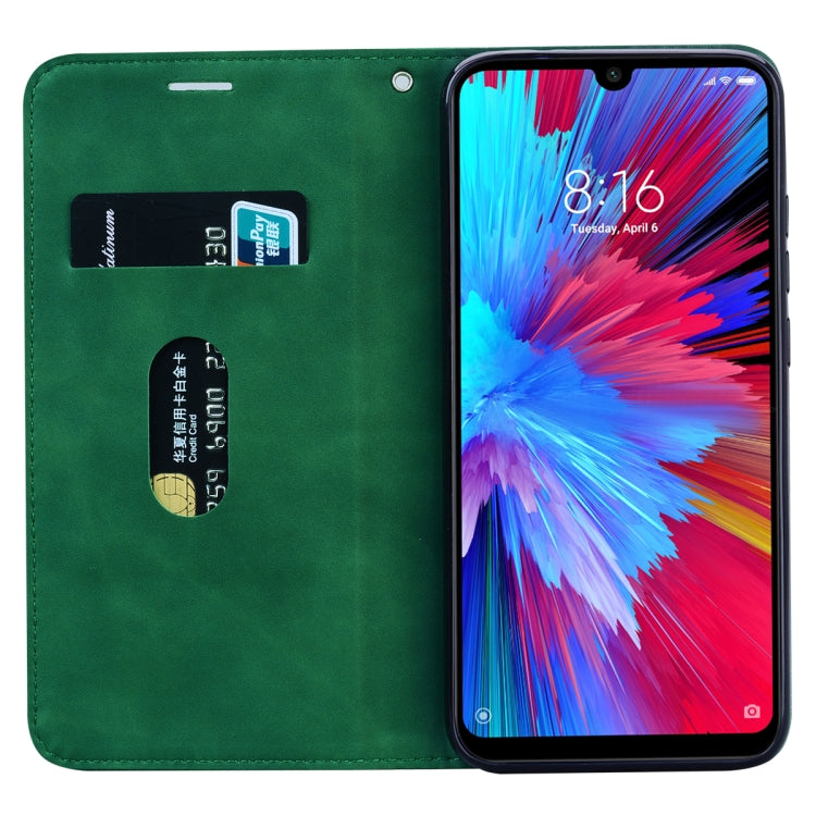 For Xiaomi Redmi Note 7 Frosted Business Magnetic Horizontal Flip PU Leather Case with Holder & Card Slot & Lanyard