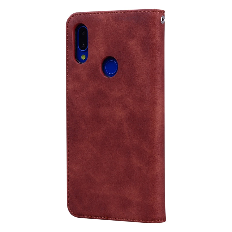 For Xiaomi Redmi Note 7 Frosted Business Magnetic Horizontal Flip PU Leather Case with Holder & Card Slot & Lanyard