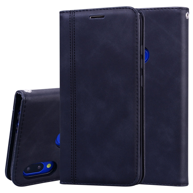 For Xiaomi Redmi Note 7 Frosted Business Magnetic Horizontal Flip PU Leather Case with Holder & Card Slot & Lanyard