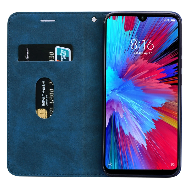 For Xiaomi Redmi Note 7 Frosted Business Magnetic Horizontal Flip PU Leather Case with Holder & Card Slot & Lanyard
