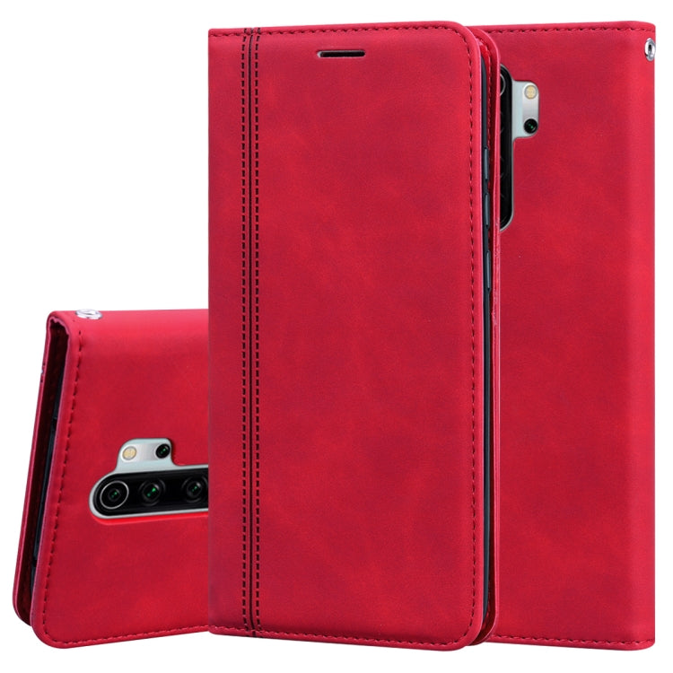 For Xiaomi Redmi Note 8 Pro Frosted Business Magnetic Horizontal Flip PU Leather Case with Holder & Card Slot & Lanyard