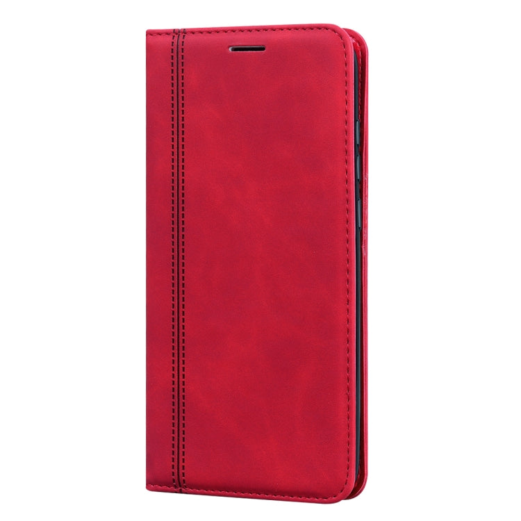 For Xiaomi Redmi Note 8 Pro Frosted Business Magnetic Horizontal Flip PU Leather Case with Holder & Card Slot & Lanyard