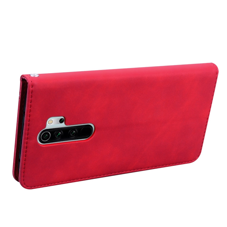 For Xiaomi Redmi Note 8 Pro Frosted Business Magnetic Horizontal Flip PU Leather Case with Holder & Card Slot & Lanyard