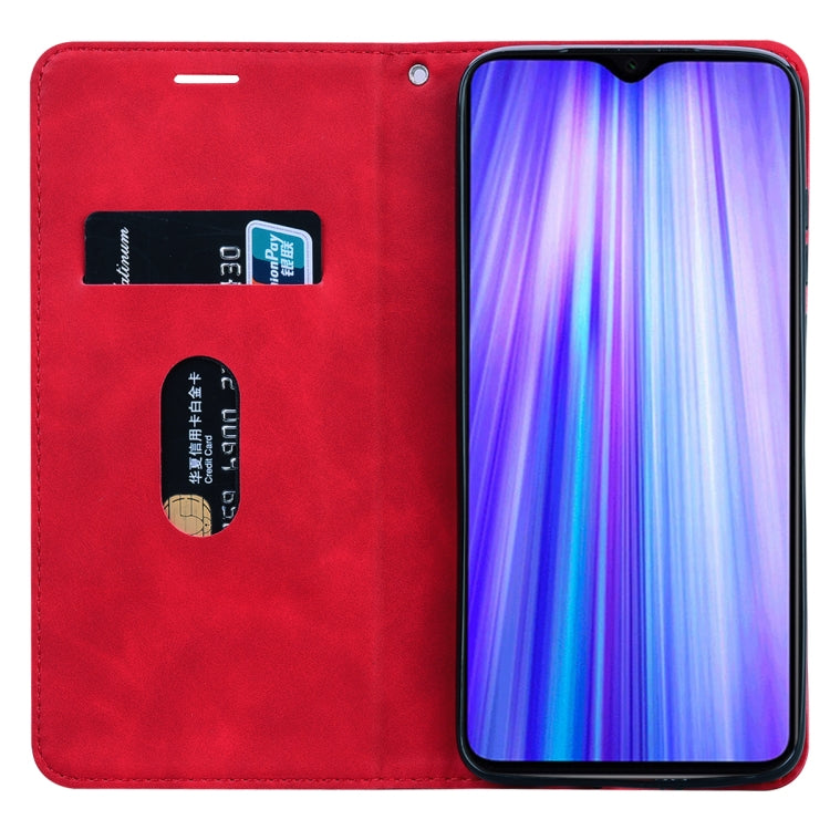For Xiaomi Redmi Note 8 Pro Frosted Business Magnetic Horizontal Flip PU Leather Case with Holder & Card Slot & Lanyard