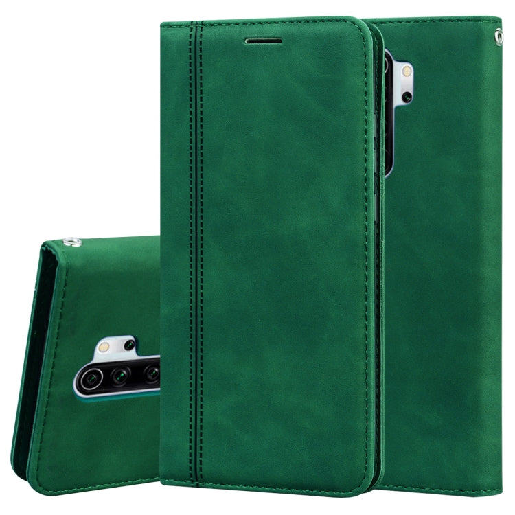 For Xiaomi Redmi Note 8 Pro Frosted Business Magnetic Horizontal Flip PU Leather Case with Holder & Card Slot & Lanyard
