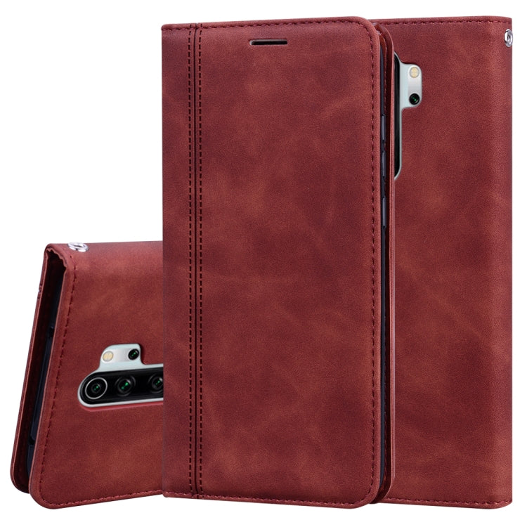 For Xiaomi Redmi Note 8 Pro Frosted Business Magnetic Horizontal Flip PU Leather Case with Holder & Card Slot & Lanyard