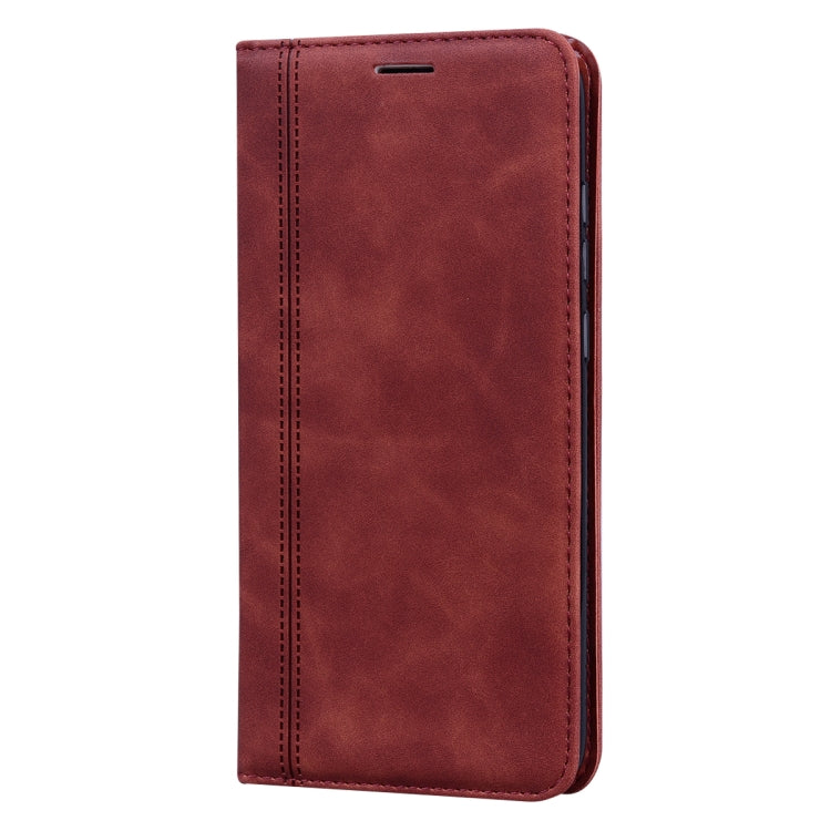For Xiaomi Redmi Note 8 Pro Frosted Business Magnetic Horizontal Flip PU Leather Case with Holder & Card Slot & Lanyard