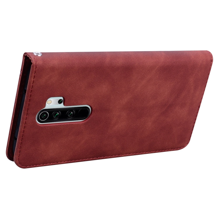 For Xiaomi Redmi Note 8 Pro Frosted Business Magnetic Horizontal Flip PU Leather Case with Holder & Card Slot & Lanyard