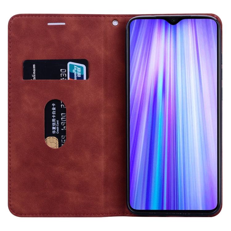 For Xiaomi Redmi Note 8 Pro Frosted Business Magnetic Horizontal Flip PU Leather Case with Holder & Card Slot & Lanyard