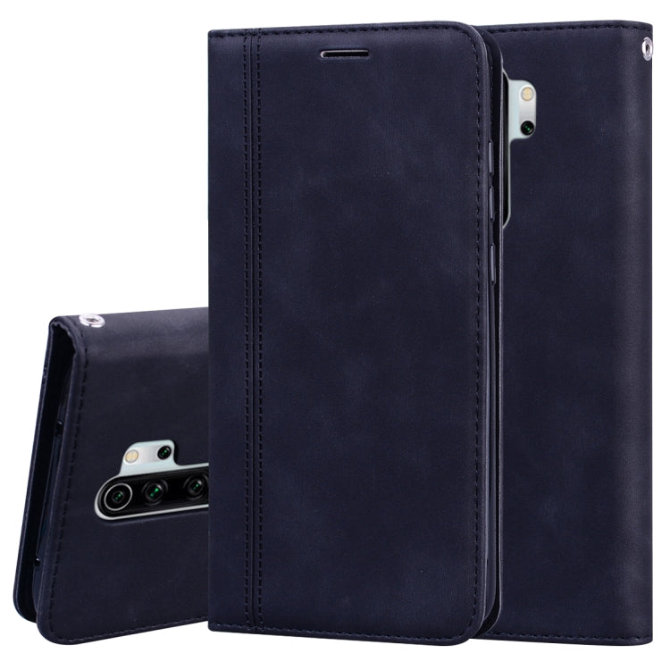 For Xiaomi Redmi Note 8 Pro Frosted Business Magnetic Horizontal Flip PU Leather Case with Holder & Card Slot & Lanyard