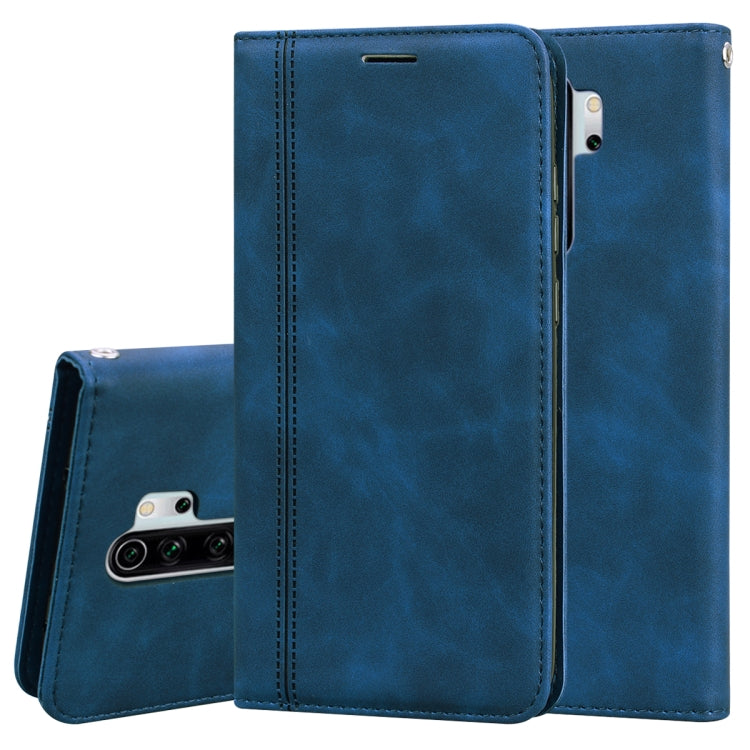 For Xiaomi Redmi Note 8 Pro Frosted Business Magnetic Horizontal Flip PU Leather Case with Holder & Card Slot & Lanyard