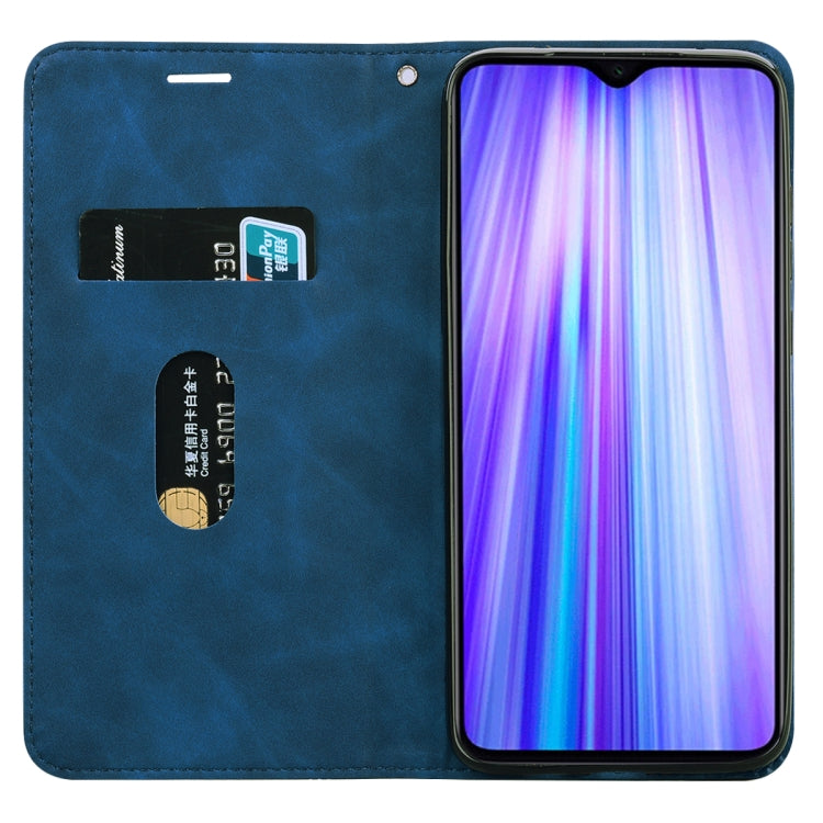 For Xiaomi Redmi Note 8 Pro Frosted Business Magnetic Horizontal Flip PU Leather Case with Holder & Card Slot & Lanyard