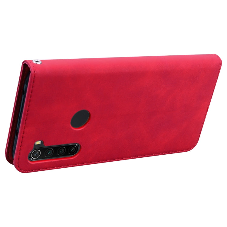 For Xiaomi Redmi Note 8 Frosted Business Magnetic Horizontal Flip PU Leather Case with Holder & Card Slot & Lanyard