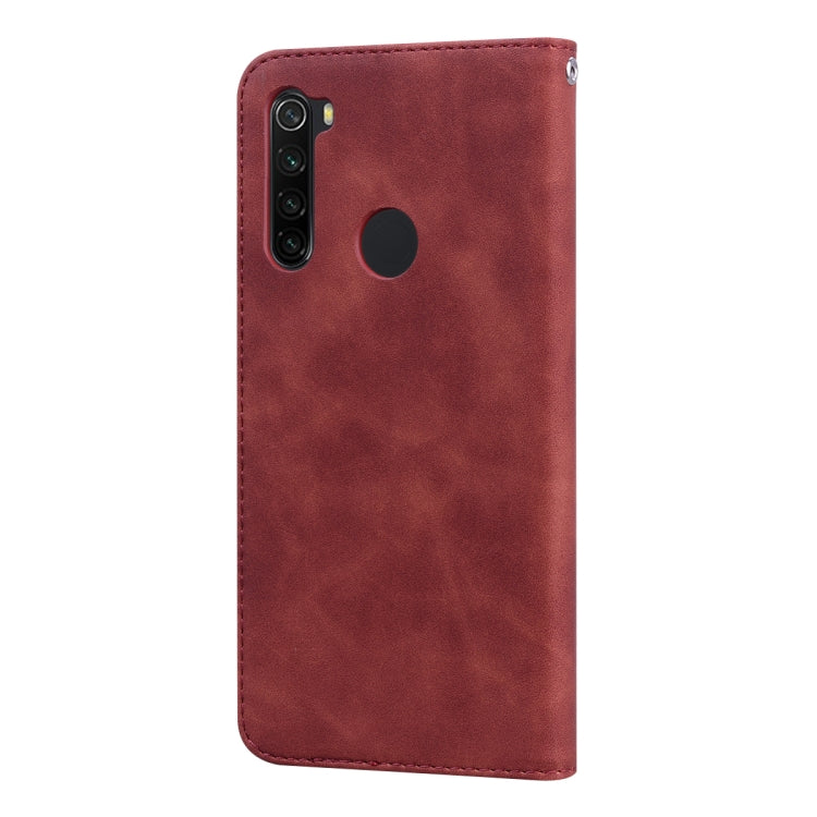 For Xiaomi Redmi Note 8 Frosted Business Magnetic Horizontal Flip PU Leather Case with Holder & Card Slot & Lanyard