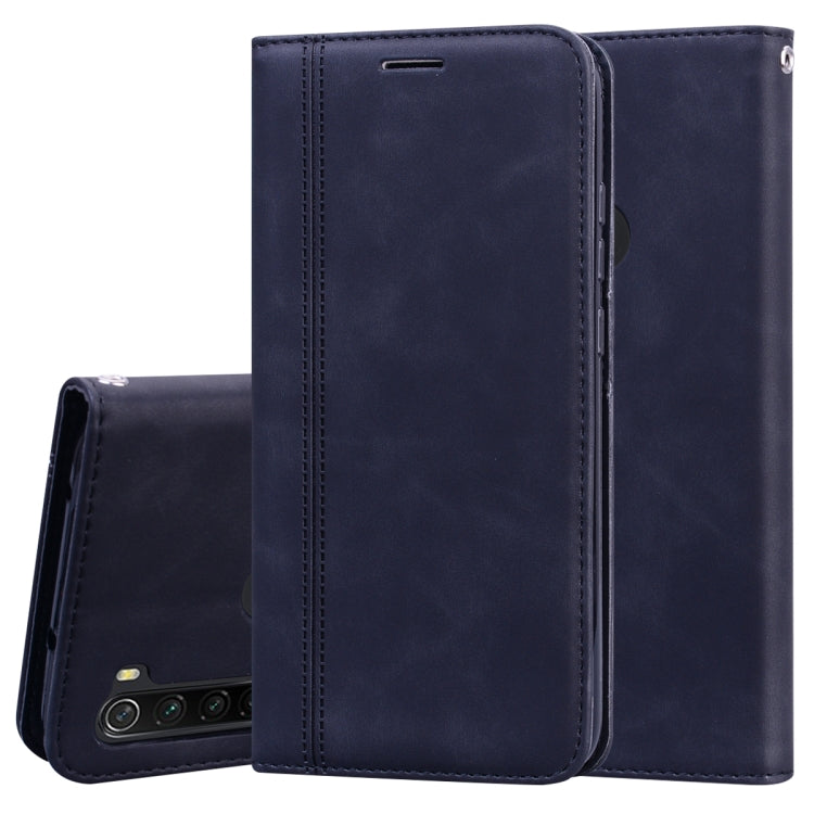 For Xiaomi Redmi Note 8 Frosted Business Magnetic Horizontal Flip PU Leather Case with Holder & Card Slot & Lanyard