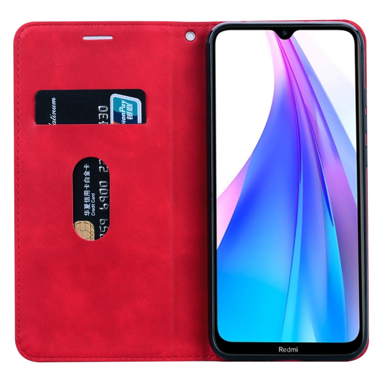 For Xiaomi Redmi Note 8T Frosted Business Magnetic Horizontal Flip PU Leather Case with Holder & Card Slot & Lanyard