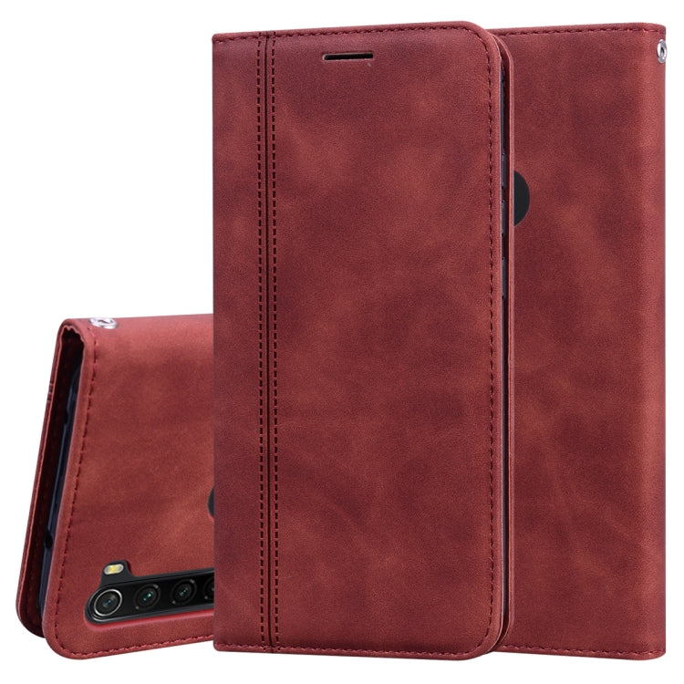 For Xiaomi Redmi Note 8T Frosted Business Magnetic Horizontal Flip PU Leather Case with Holder & Card Slot & Lanyard