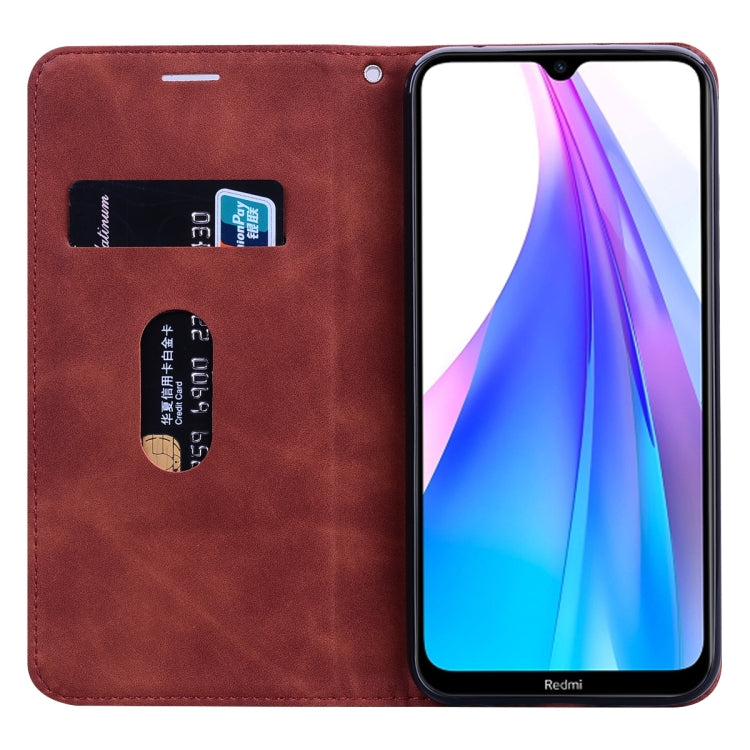 For Xiaomi Redmi Note 8T Frosted Business Magnetic Horizontal Flip PU Leather Case with Holder & Card Slot & Lanyard