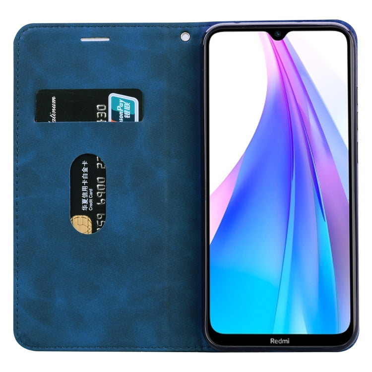 For Xiaomi Redmi Note 8T Frosted Business Magnetic Horizontal Flip PU Leather Case with Holder & Card Slot & Lanyard