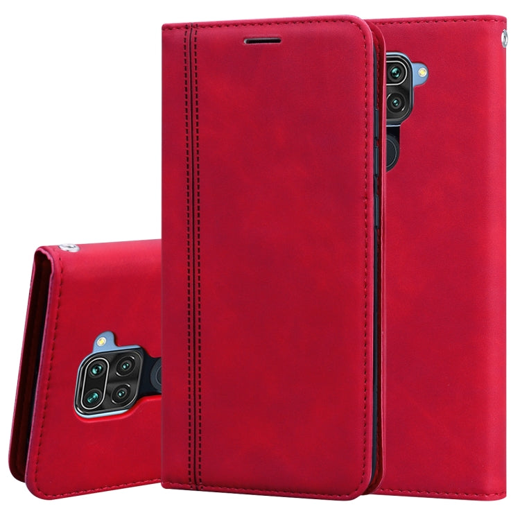 For Xiaomi Redmi Note 9 / Redmi 10X 4G Frosted Business Magnetic Horizontal Flip PU Leather Case with Holder & Card Slot & Lanyard