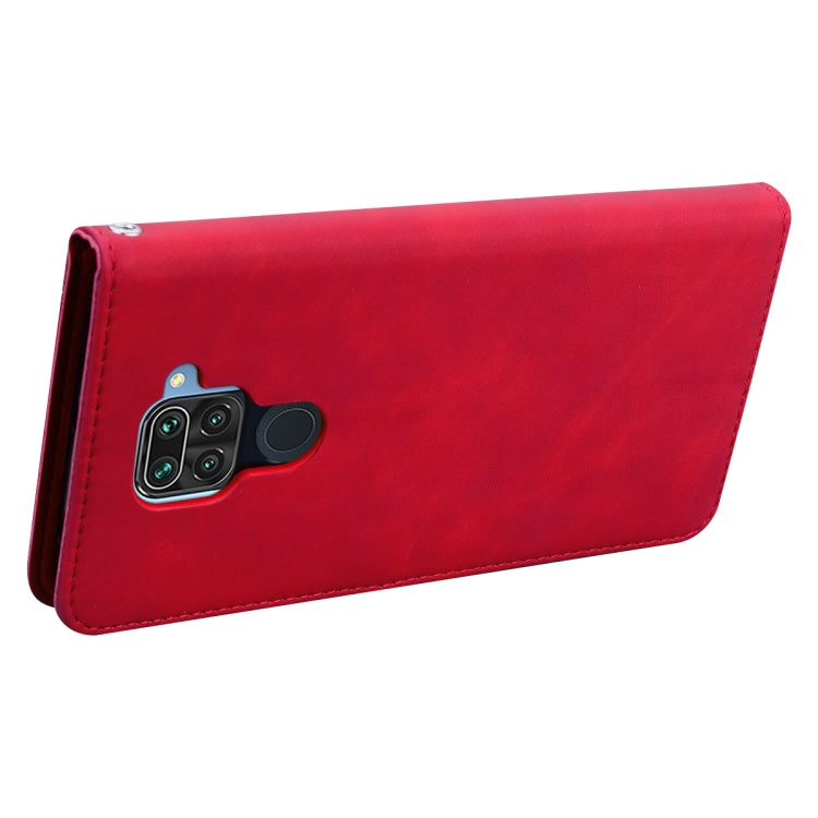 For Xiaomi Redmi Note 9 / Redmi 10X 4G Frosted Business Magnetic Horizontal Flip PU Leather Case with Holder & Card Slot & Lanyard