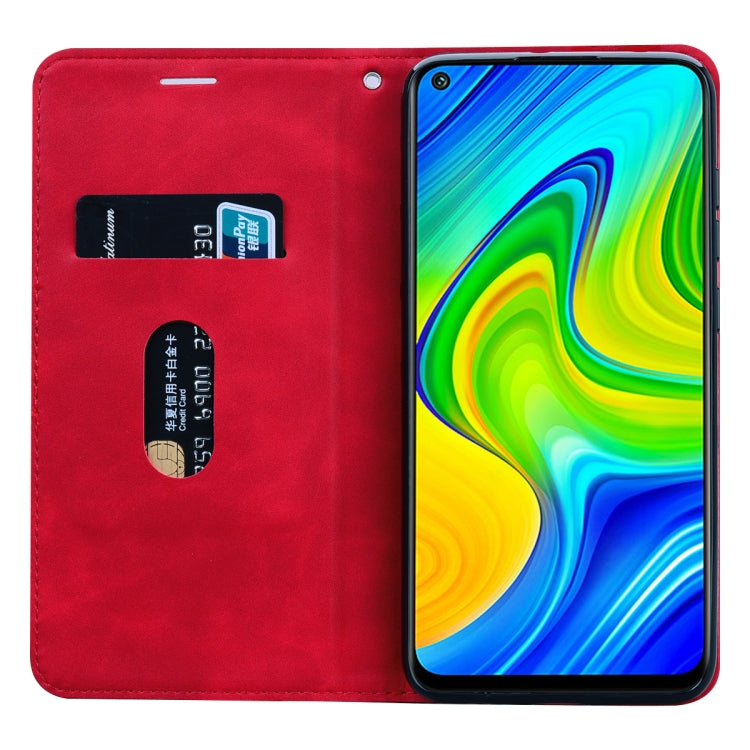 For Xiaomi Redmi Note 9 / Redmi 10X 4G Frosted Business Magnetic Horizontal Flip PU Leather Case with Holder & Card Slot & Lanyard